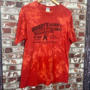 Custom Bleached Red Graphic Got wood? Tee